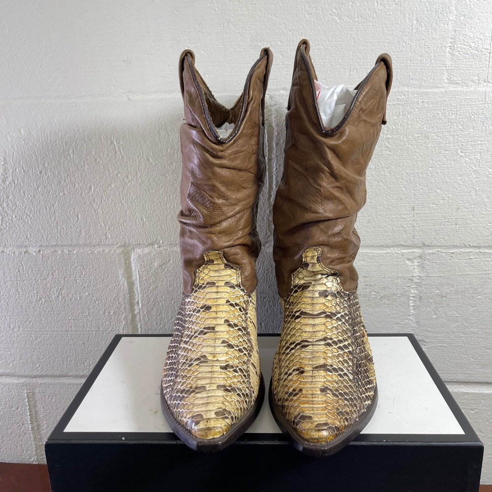 Dingo Python Snakeskin Western Cowboy Slouch Boot… - image 3